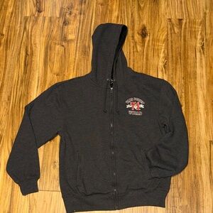 Walt Disney Mens Womens small Hoodie gray zip up Grumpy character embroidered